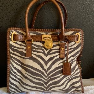 Michael Kors Animal Print Canvas & Leather Purse